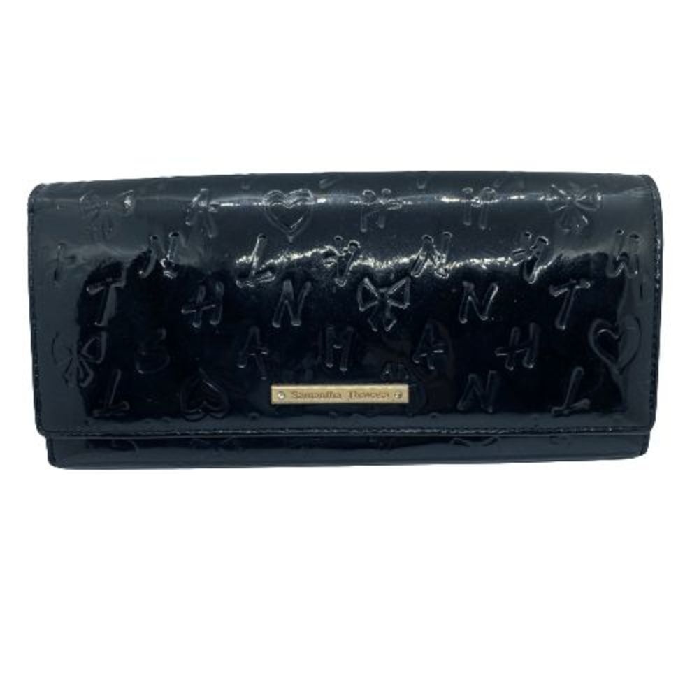 Samatha Thavasa Black Patent Leather Long Wallet